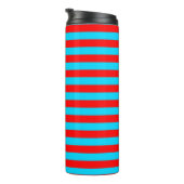 Rood en blauw strepen ontwerp thermosbeker (Geroteerd rechts)