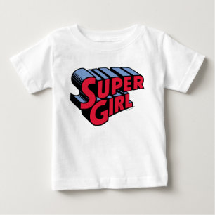 Rood en Blauw Supergirl Gestapelde Naam Logo