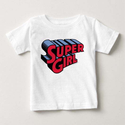 Rood en Blauw Supergirl Gestapelde Naam Logo (Voorkant)