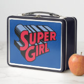Rood en Blauw Supergirl Gestapelde Naam Logo (In situ)