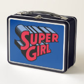 Rood en Blauw Supergirl Gestapelde Naam Logo (Voorkant)