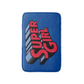 Rood en Blauw Supergirl Gestapelde Naam Logo Badmat (Voorkant Verticaal)