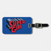 Rood en Blauw Supergirl Gestapelde Naam Logo Bagagelabel (Voorkant horizontaal)