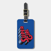 Rood en Blauw Supergirl Gestapelde Naam Logo Bagagelabel (Voorkant verticaal)