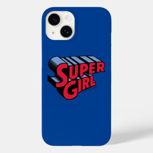 Rood en Blauw Supergirl Gestapelde Naam Logo Case-Mate iPhone 14 Hoesje