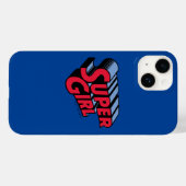 Rood en Blauw Supergirl Gestapelde Naam Logo Case-Mate iPhone Case (Achterkant (horizontaal))
