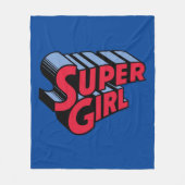 Rood en Blauw Supergirl Gestapelde Naam Logo Fleece Deken (Voorkant)
