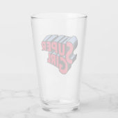 Rood en Blauw Supergirl Gestapelde Naam Logo Glas (Achterkant)