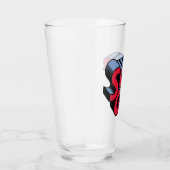 Rood en Blauw Supergirl Gestapelde Naam Logo Glas (Rechts)