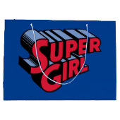 Rood en Blauw Supergirl Gestapelde Naam Logo Groot Cadeauzakje (Achterkant)