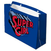 Rood en Blauw Supergirl Gestapelde Naam Logo Groot Cadeauzakje (Achterkant Gekanteld)