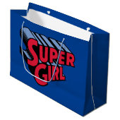 Rood en Blauw Supergirl Gestapelde Naam Logo Groot Cadeauzakje (Voorkant Gekanteld)