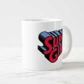 Rood en Blauw Supergirl Gestapelde Naam Logo Grote Koffiekop (Voorkant rechts)