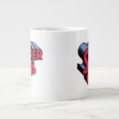 Rood en Blauw Supergirl Gestapelde Naam Logo Grote Koffiekop (Voorkant)