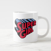 Rood en Blauw Supergirl Gestapelde Naam Logo Grote Koffiekop (Rechts)