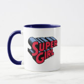 Rood en Blauw Supergirl Gestapelde Naam Logo Mok (Links)