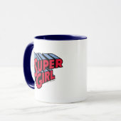 Rood en Blauw Supergirl Gestapelde Naam Logo Mok (Voorkant links)