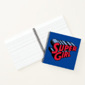 Rood en Blauw Supergirl Gestapelde Naam Logo Notitieboek (Binnen)