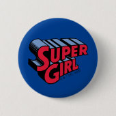 Rood en Blauw Supergirl Gestapelde Naam Logo Ronde Button 5,7 Cm (Voorkant)