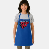 Rood en Blauw Supergirl Gestapelde Naam Logo Schort (Insitu)