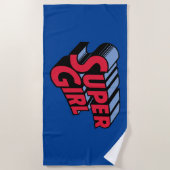 Rood en Blauw Supergirl Gestapelde Naam Logo Strandlaken (Voorkant)