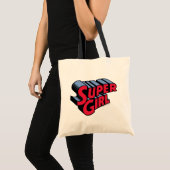 Rood en Blauw Supergirl Gestapelde Naam Logo Tote Bag (Voorkant (product))