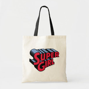Rood en Blauw Supergirl Gestapelde Naam Logo Tote Bag