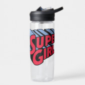 Rood en Blauw Supergirl Gestapelde Naam Logo Waterfles (Links)