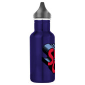 Rood en Blauw Supergirl Gestapelde Naam Logo Waterfles (Links)
