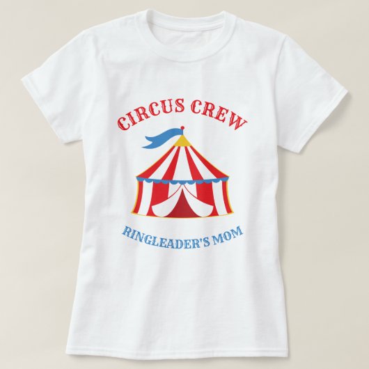 Rood en Blauw Tent Circus Carnaval Verjaardag T-sh T-shirt (Design voorkant)