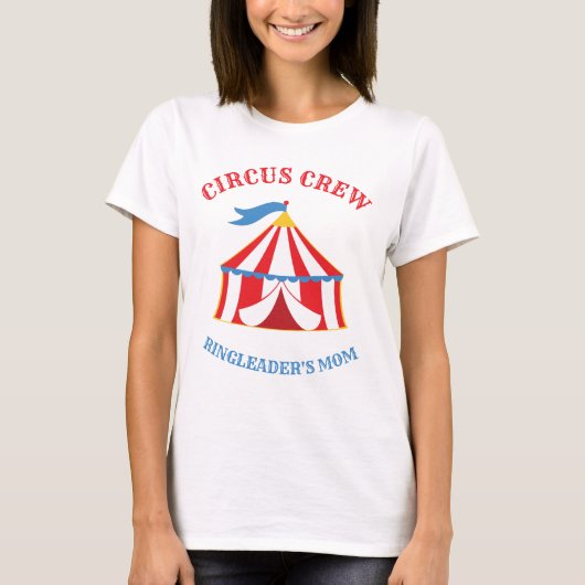 Rood en Blauw Tent Circus Carnaval Verjaardag T-sh T-shirt (Voorkant)
