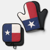 Rood en blauw Texas State Flag Ovenwant & Pannenlap Set (Voorkant / Achterkant)