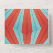 Rood en blauw ticket Circus Baby shower All In One Uitnodiging (Achterkant)