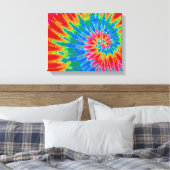 Rood en Blauw Tie Dye 14 "x11" Art Canvas Afdruk (Insitu (Slaapkamer))