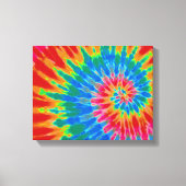 Rood en Blauw Tie Dye 14 "x11" Art Canvas Afdruk (Voorkant)