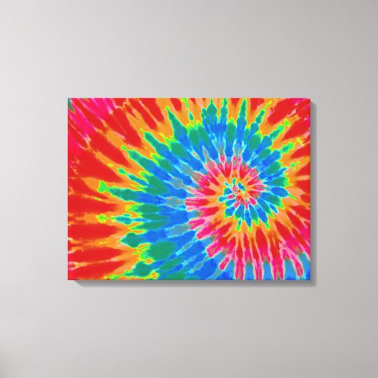 Rood en Blauw Tie Dye 24 "x18" Art Canvas Afdruk (Voorkant)