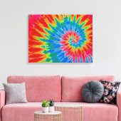Rood en Blauw Tie Dye 24 "x18" Art Canvas Afdruk (Insitu (Woonkamer))