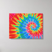Rood en Blauw Tie Dye 24 "x18" Art Canvas Afdruk (Voorkant)