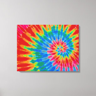 Rood en Blauw Tie Dye 24 "x18" Art Canvas Afdruk