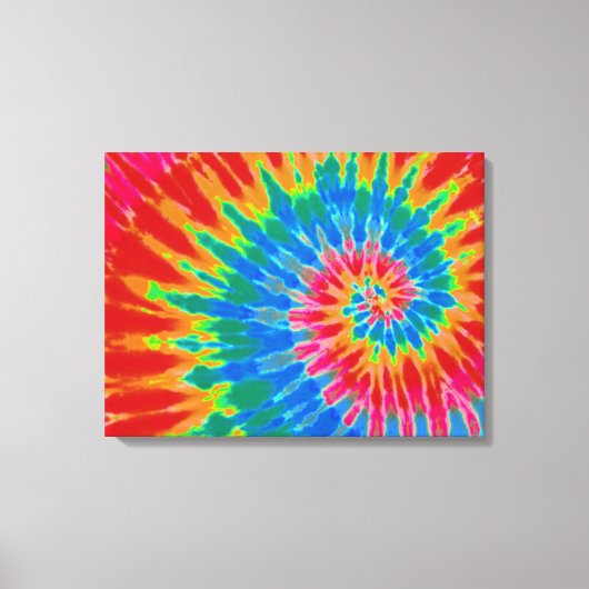Rood en Blauw Tie Dye 24 "x18" Art Canvas Afdruk (Voorkant)