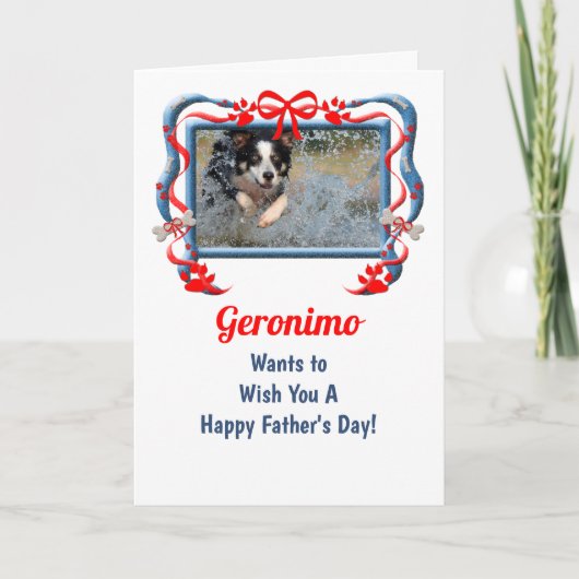 Rood en blauw van de hond Vaderdag Kaart (Voorkant)