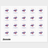 Rood en Blauw Vliegtuig Baby shower Vierkante Sticker (Vel)