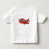Rood- en blauw vliegtuig kinder shirts (Achterkant)