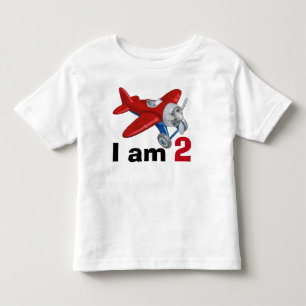 Rood en blauw vliegtuig Verjaardag 2 jaar Kinder Shirts