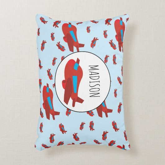 Rood- en blauw-vliegtuigpatroon - Aangepast Accent Kussen (Voorkant(Verticaal))