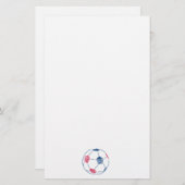 Rood en Blauw Voetbal Scribble Grafisch Briefpapier (Voorkant / Achterkant)