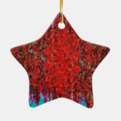 Rood en blauw vuur en ijs keramisch ornament (Achterkant)