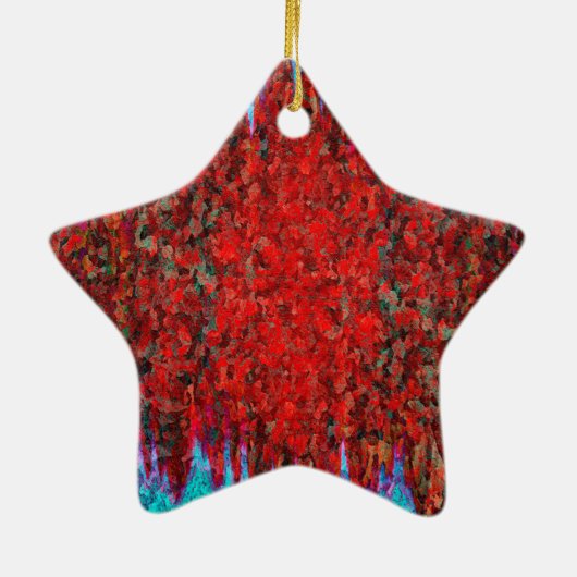 Rood en blauw vuur en ijs keramisch ornament (Achterkant)