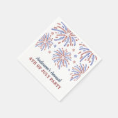 Rood en blauw vuurwerk op 4 juli servet (Hoek)