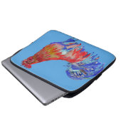 Rood en blauw Waterverf laptop Hoesje Laptop Sleeve (Voorkant onderkant)